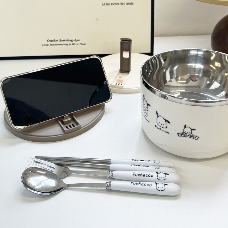 304不锈钢泡面碗带盖大容量帕恰狗可沥水方便面碗学生饭盒日系碗