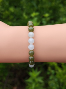 天然翡翠新款女手链手串长串首饰玉器女友玉石缅甸6.9mm28颗圆珠