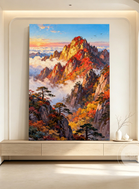 客厅装饰画高级感风景沙发背景画