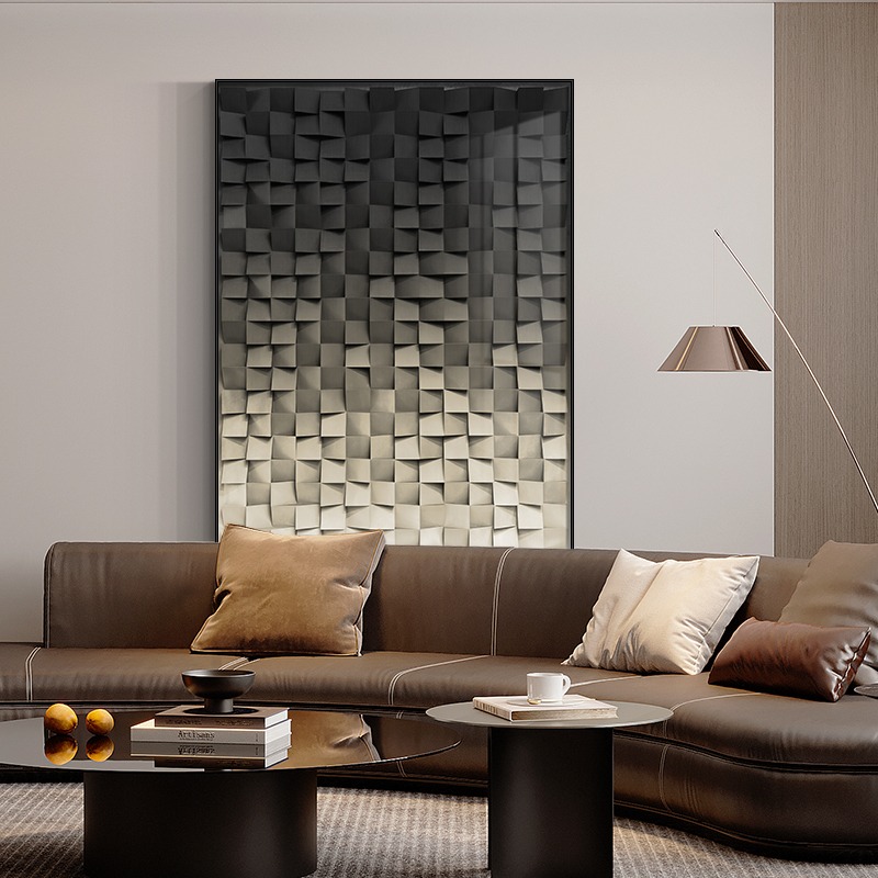 轻奢玄关抽象装饰画高级感几何艺术画客厅沙发背景画现代简约挂画 - 图1