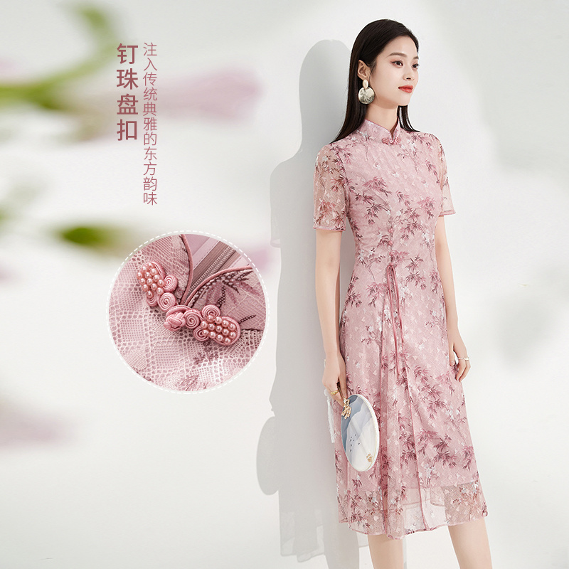 黛玛诗新中式改良旗袍蕾丝连衣裙 Dmodes黛玛诗连衣裙