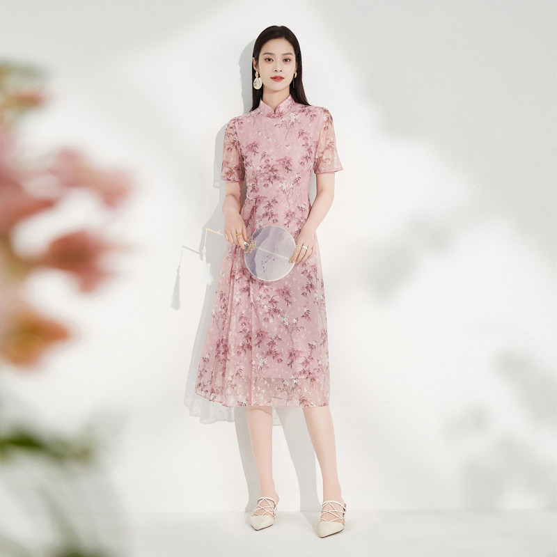 黛玛诗新中式改良旗袍蕾丝连衣裙 Dmodes黛玛诗连衣裙