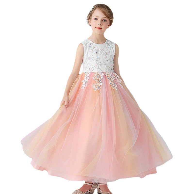 2021儿童长款婚纱礼服裙蓬蓬演出服 佐曼琳连衣裙