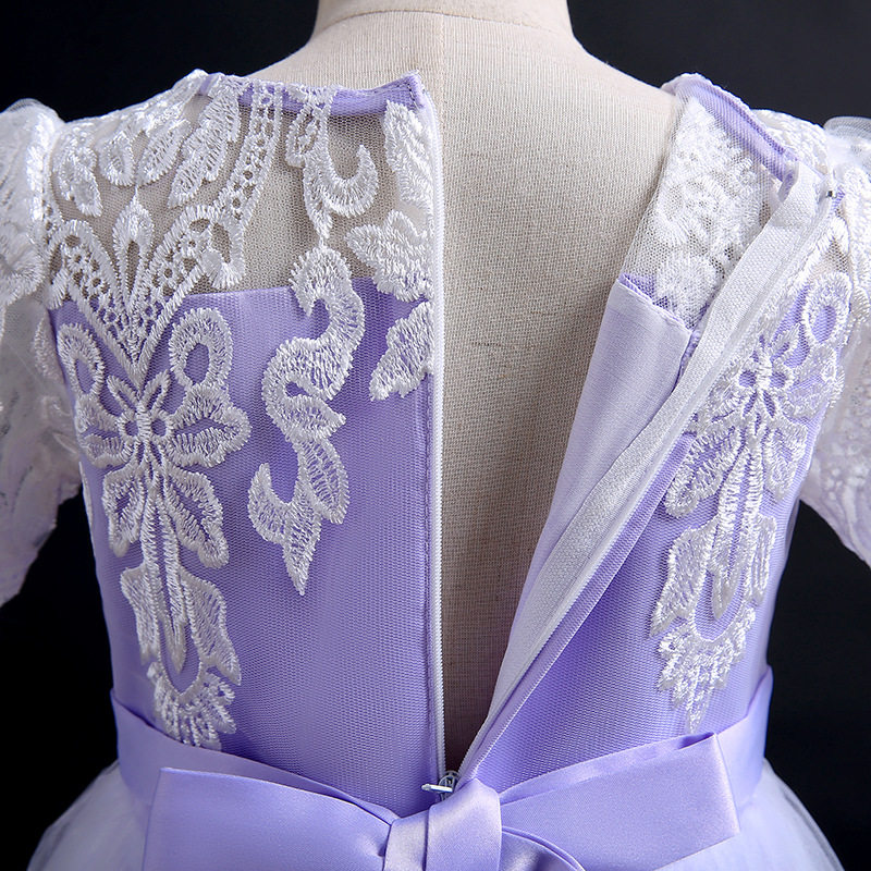 女童拖尾儿童连衣裙花童走秀公主裙 佐曼琳连衣裙