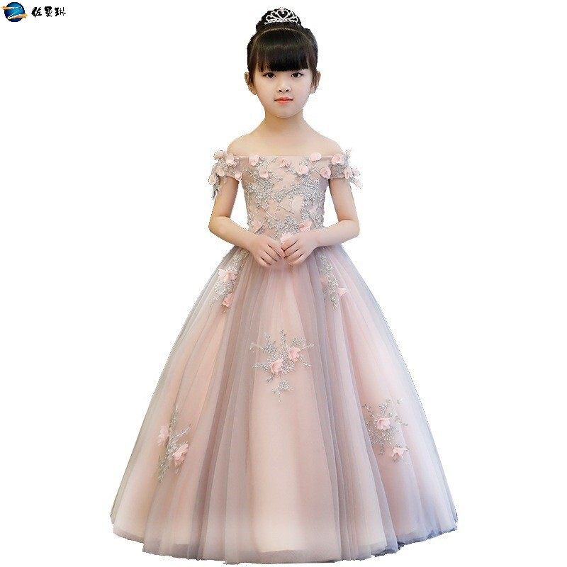 女童优雅礼服裙儿童婚纱生日公主裙 佐曼琳连衣裙
