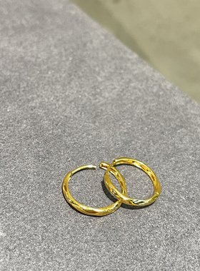 琪娅拉新款925纯银极简立体旋转切面通勤ins风圆圈耳扣~约15.2mm