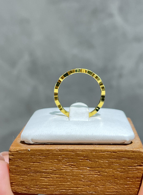 金店同款古法沙金精致龙鳞纹戒指精致金色闭口指环