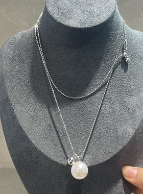 欧比雅比金珠仿珍珠长款合金毛衣链可抽拉自由调节长度~长约77cm