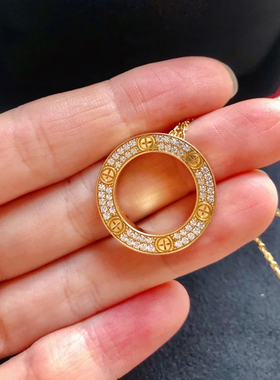 欧美轻奢钛钢大饼项链女潮流时尚