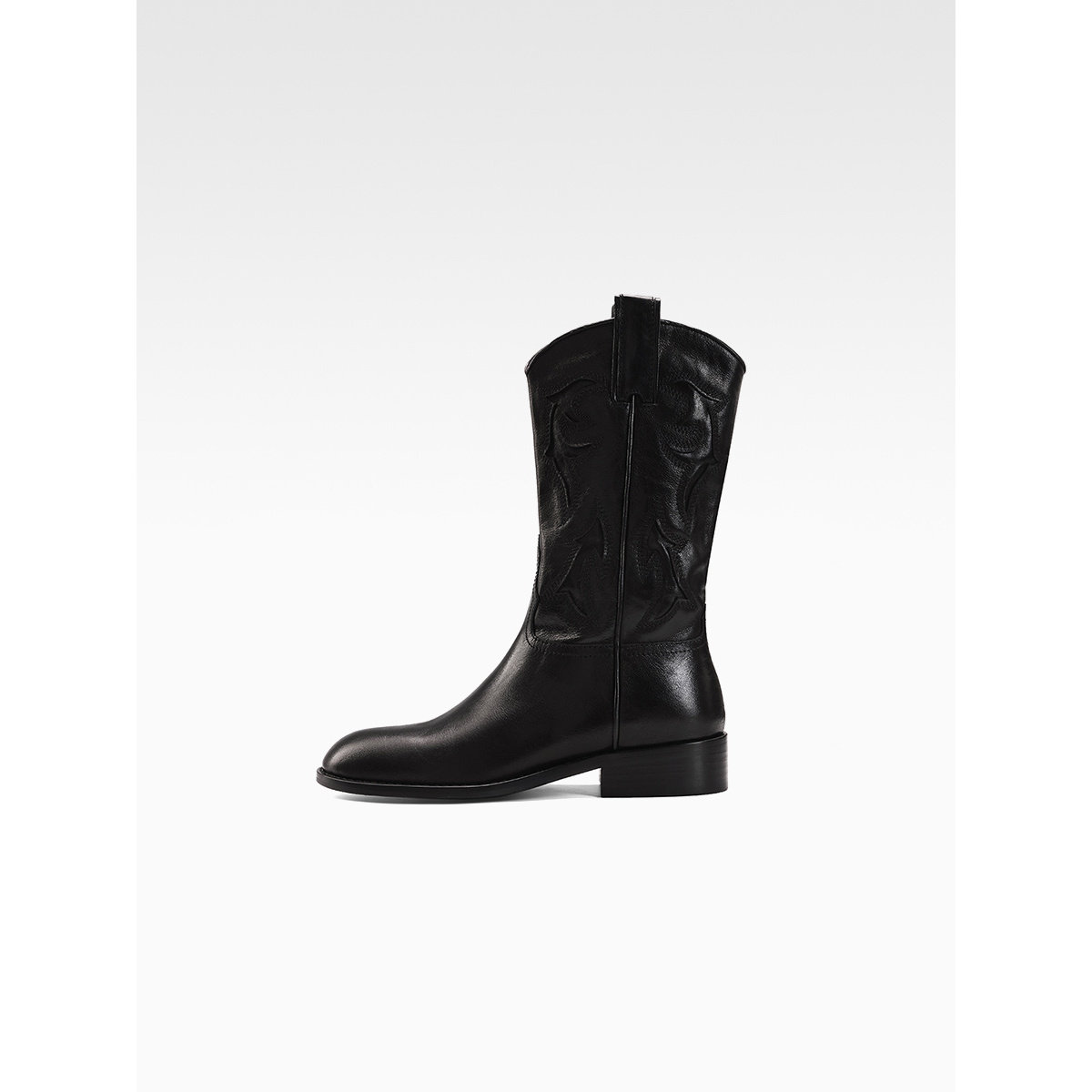 小胎牛复古V口长筒显腿细西部女靴,淘宝优惠券,粉丝福利购,淘宝优惠卷