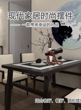 居家典雅 创意木珠红酒架中式复古实木珠链工艺摆件桌面酒柜装饰