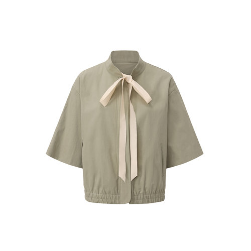 cheap art label 中式立领中袖拉链蝴蝶结夹克外套女2025秋季新款 - 图3