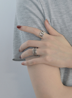 无怯纯银情侣戒指一对男女款小众