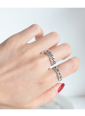 纯银日韩简约潮酷可Chic开口调节