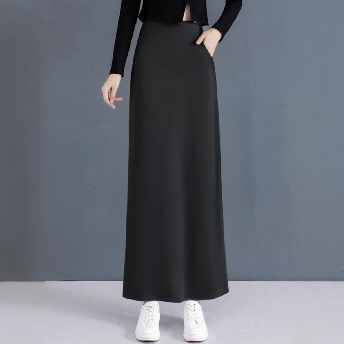 设计师品牌YEARLYPLAN24春季新款女装垂直感百搭时髦立体半身长裙 - 图1