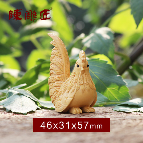 陈雕匠黄杨木摆件品十二生肖手把件鼠牛虎兔龙蛇马羊猴鸡狗猪动物 - 图0