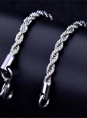 麻花链钛钢不掉色手链