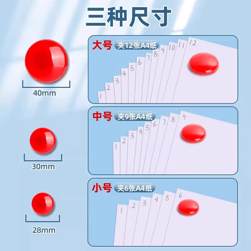 晨光圆形彩色磁粒黑板贴小磁扣强磁白板磁铁吸扣磁贴磁力扣磁钉吸铁石教学用儿童红色强力教师用磁铁贴片黑板 - 图1