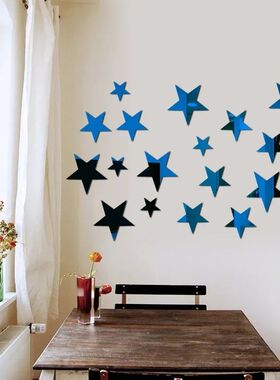 20pcs Star Wall Sticker 3D Acrylic Irregular Mirror Vanity L