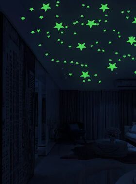 Luminous Wall Stickers for Kids Rooms Dots Stars Ceiling Wal
