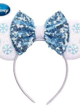 Mickey Stitch Frozen Ears Headband Sequins Hair Bows Charact