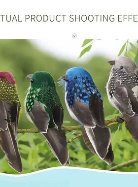 2Pcs Artificial Birds Lifelike Parrot Model Garden Lawn Yard