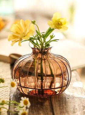Mini Simple Stained Glass Vase Home Decoration Ornament Arom