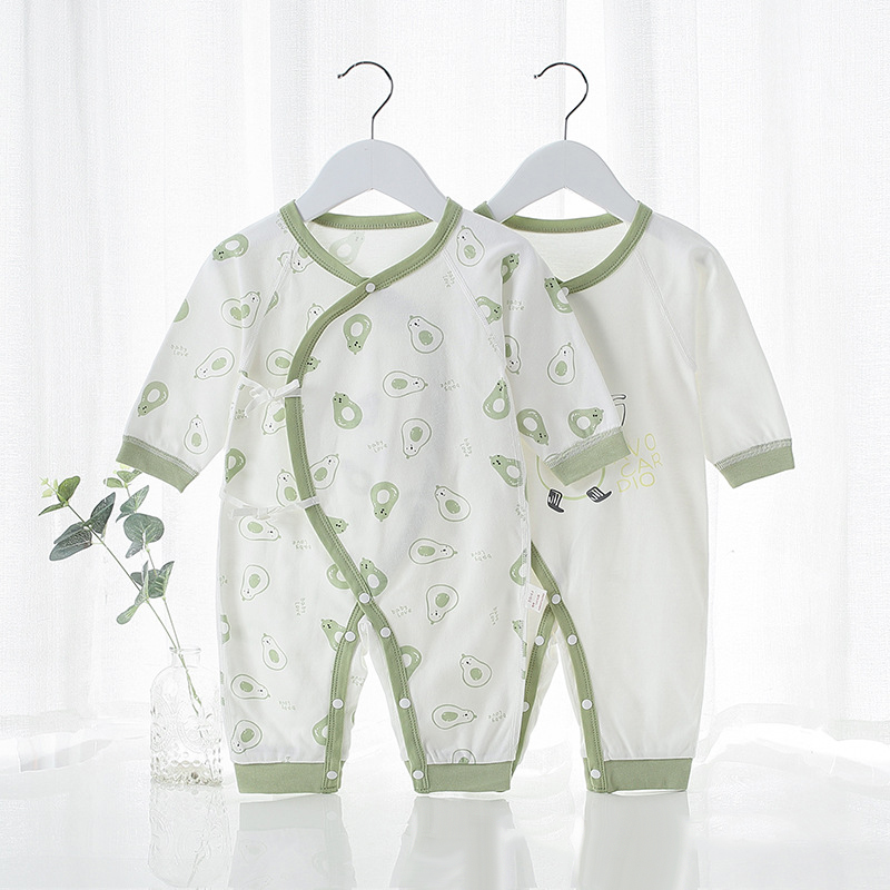 Spring Autumn Newborn Baby Romper Soild Color Baby Clothes G - 图1