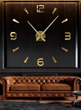 Large 3D DIY Wall Clock Giant Acrylic Mirror Clocks Frameles