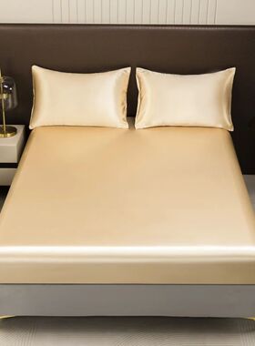 Opulent Solid Color Satin Bedding Set,Includes Flat Sheet, F