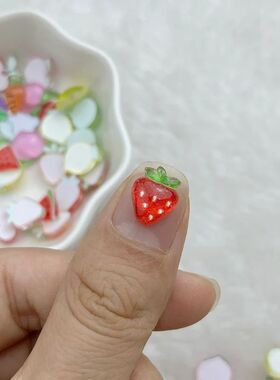 50Pcs New Cute 7-11mm Mini Strawberry, Cherry, Grape, Waterm