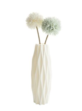 Plastic Vase Home for Decoration White Imitation Ceramic Flo