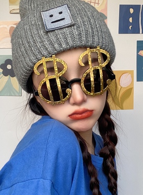 美金美元眼镜年会派对道具墨镜女