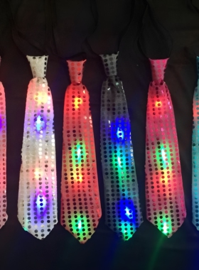 LED发光领带亮片领结酒吧饰品