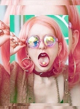 edm电音节万花筒眼镜夜店蹦迪