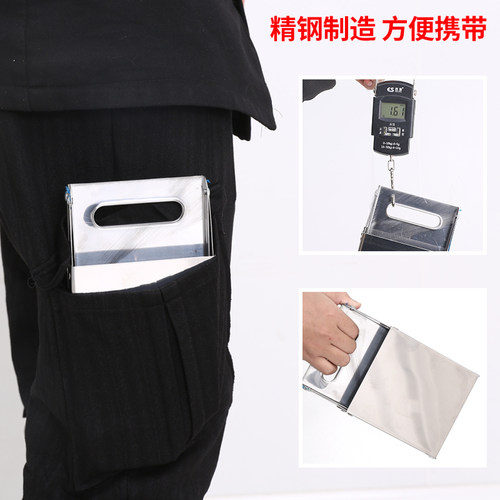 不锈钢折叠凳子便携式家用矮凳户外休闲马扎钓鱼凳金属加厚小板凳 - 图2