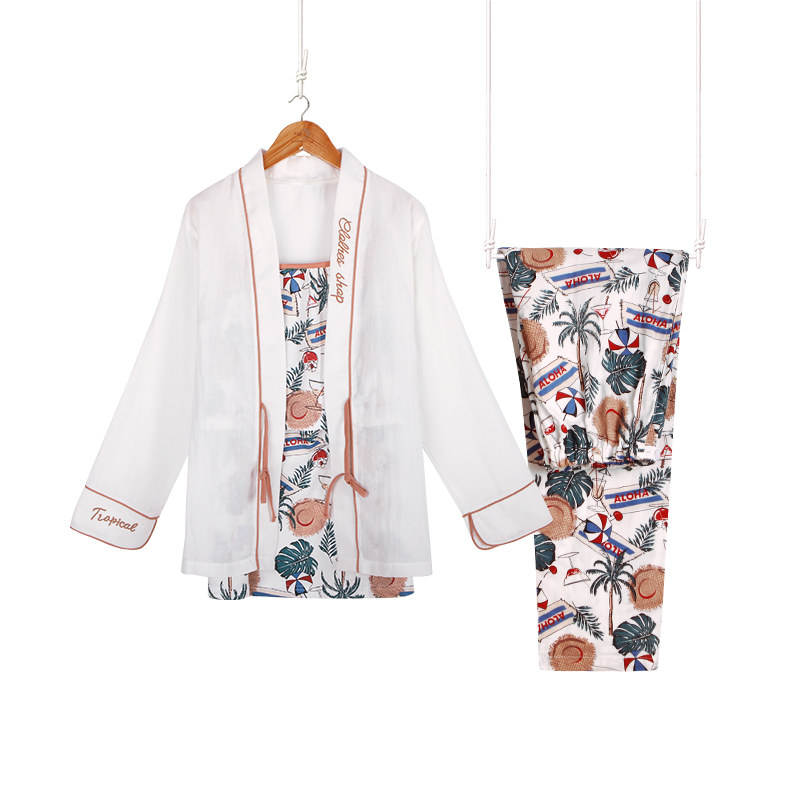 爱六甲纯棉纱布月子服夏季产后睡衣 爱六甲家居服套装