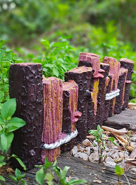 户外庭院围栏树脂田园风木头摆件