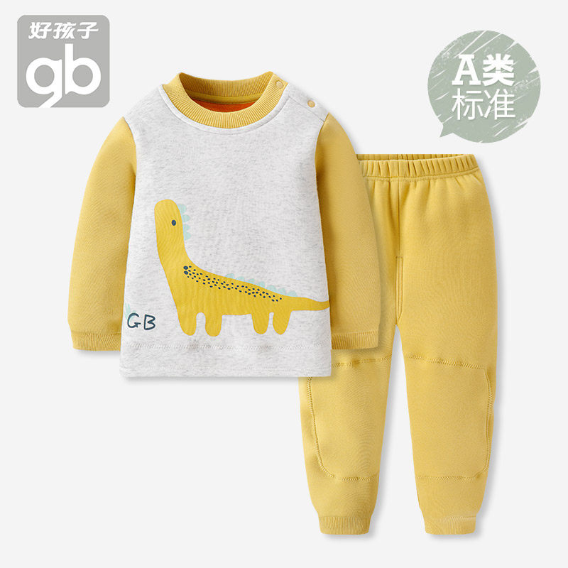 好孩子儿童保暖内衣套装加绒冬睡衣 好孩子海文内衣套装