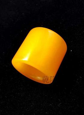 男士指环和田玉黄玉民族风男