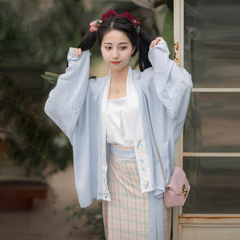 亮恰原创【栀夏】宋制汉服袖旋裙飞机 亮恰汉服