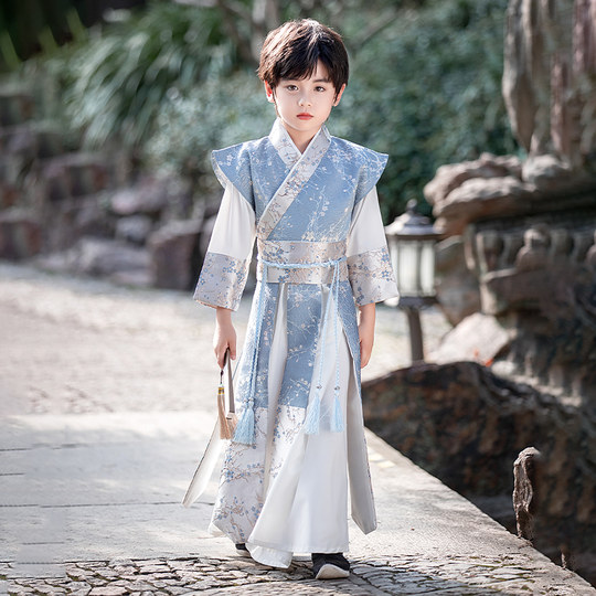 Jungen Hanfu Frühlings- und Herbst-Kinderkostüme im chinesischen Stil