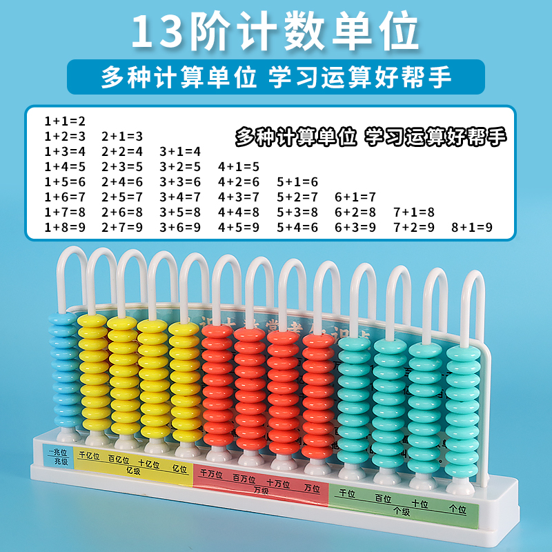 小学五档九档十三行计数器数学教具四年级计数架算盘算术学习学具 - 图2