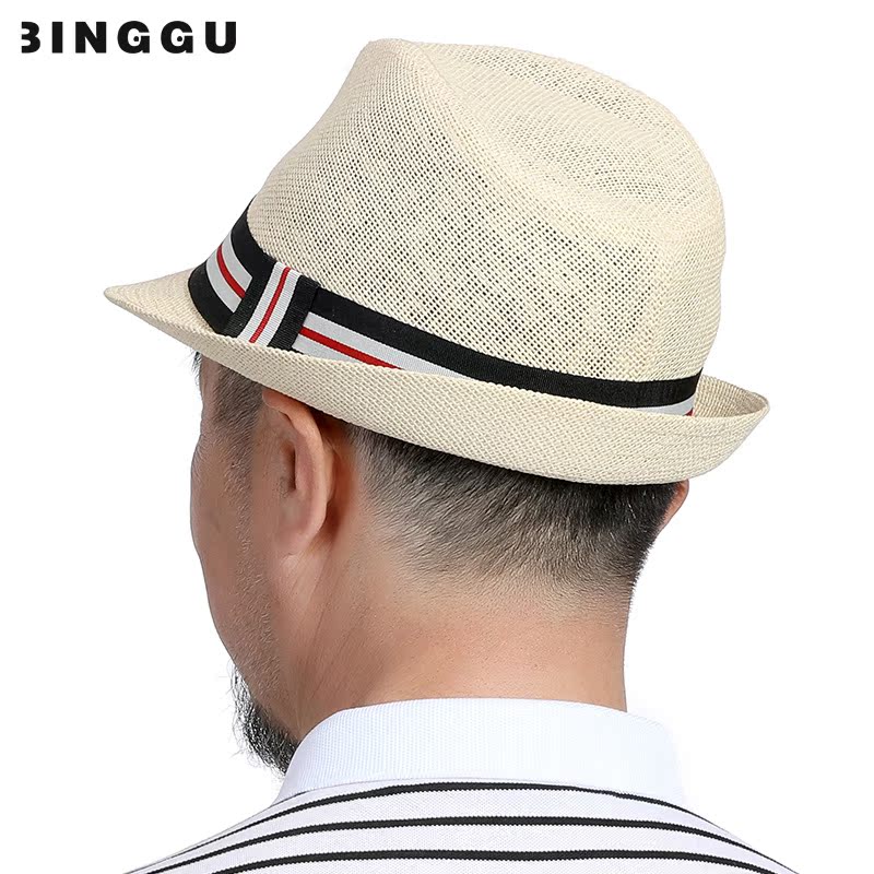 冰古旗舰店中老年人帽子男夏季防晒礼帽老人男士遮阳草帽夏天休闲爸爸爵士帽1