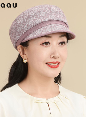 中老年帽子女妈妈春秋休闲鸭舌帽