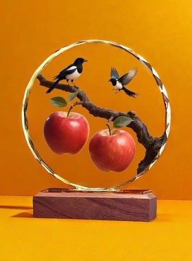 松鹤延年水晶客厅乔迁开业摆台