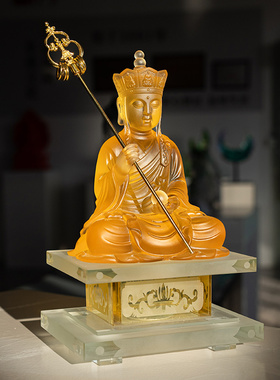 匠门琉璃地藏王菩萨佛像摆件