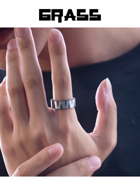 毐创通用钛钢潮流淬火戒指