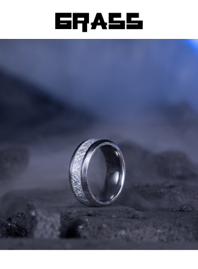 毐创通用钛钢潮流错乱树纹戒指
