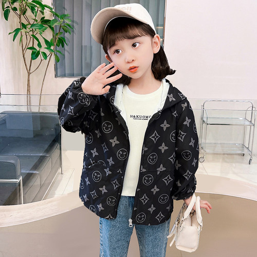 女童防水罩衣长袖洋气秋冬儿童羽绒服罩衫宝宝吃饭兜学生美术围裙 - 图1